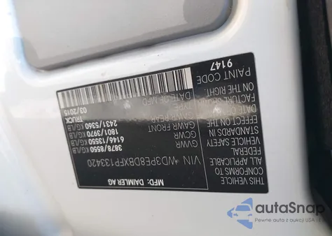 2015 Mercedes-Benz Sprinter 2500 High Roof из США, поврежденный, VIN WD3PE8DBXFP133420